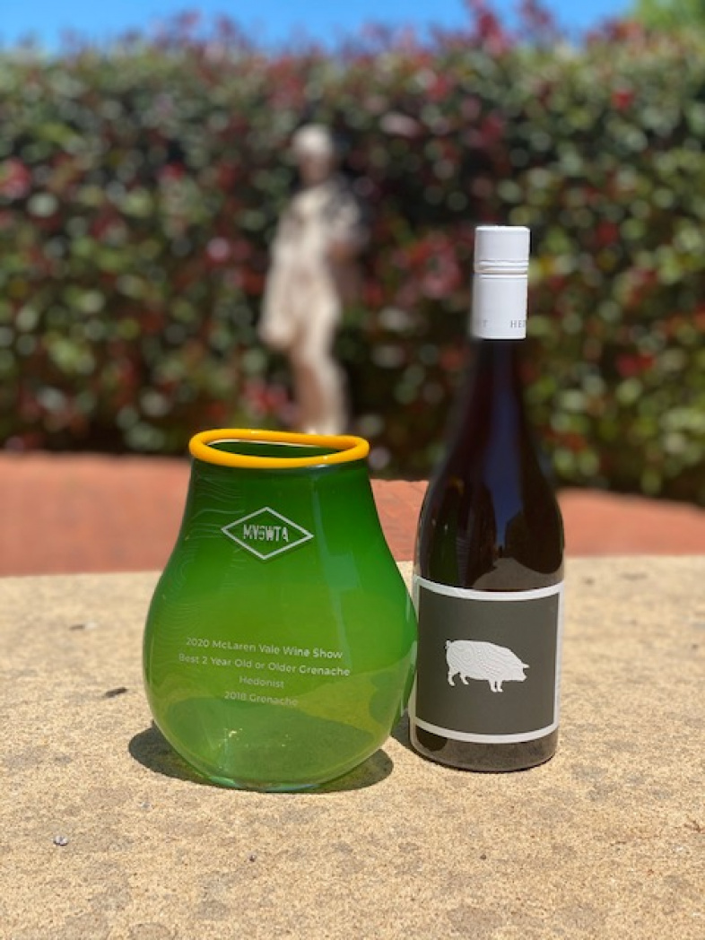 Hedonist Ecology Grenache 2018 won Best Grenache trophy in Mclaren Vale Wine Show