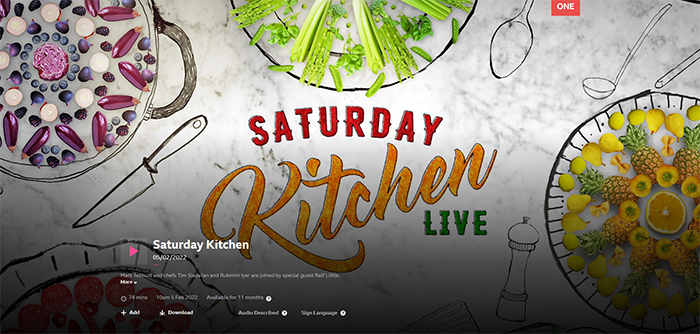 Dr L  Featured in BBC's Saturday Kitchen Live