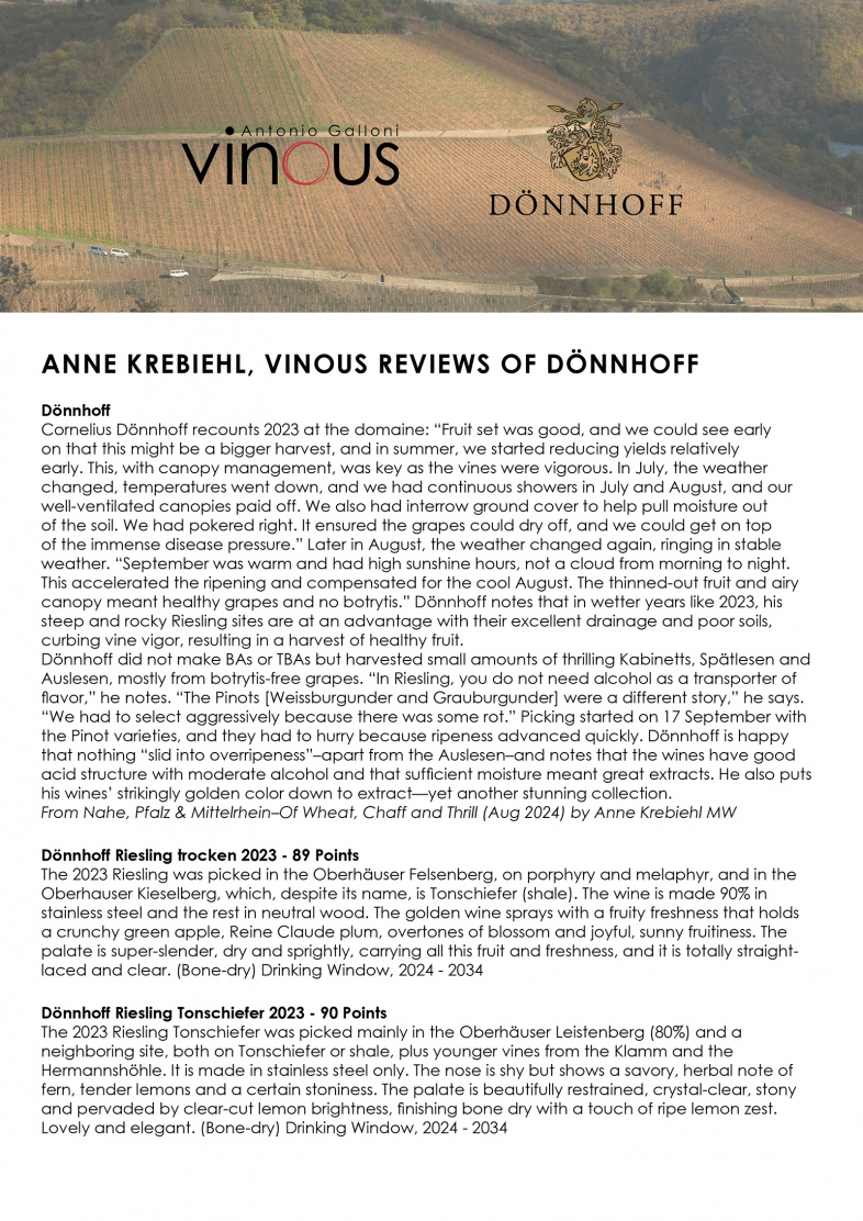 Download Anne Krebiehl Vinous Dönnhoff Reviews 2024